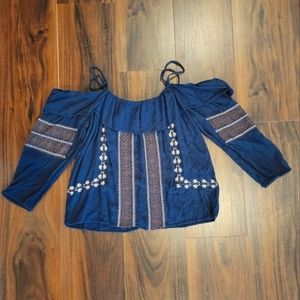 American Eagle cold shoulder Navy top Sz S